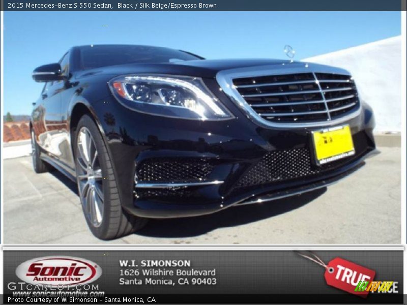 Black / Silk Beige/Espresso Brown 2015 Mercedes-Benz S 550 Sedan