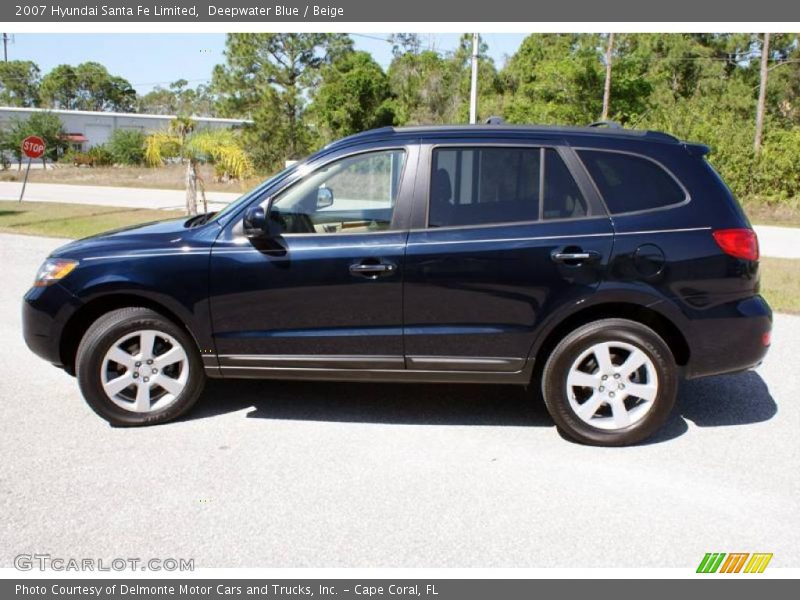 Deepwater Blue / Beige 2007 Hyundai Santa Fe Limited