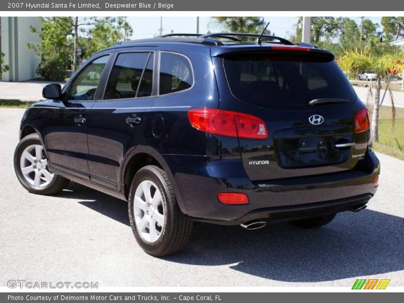 Deepwater Blue / Beige 2007 Hyundai Santa Fe Limited
