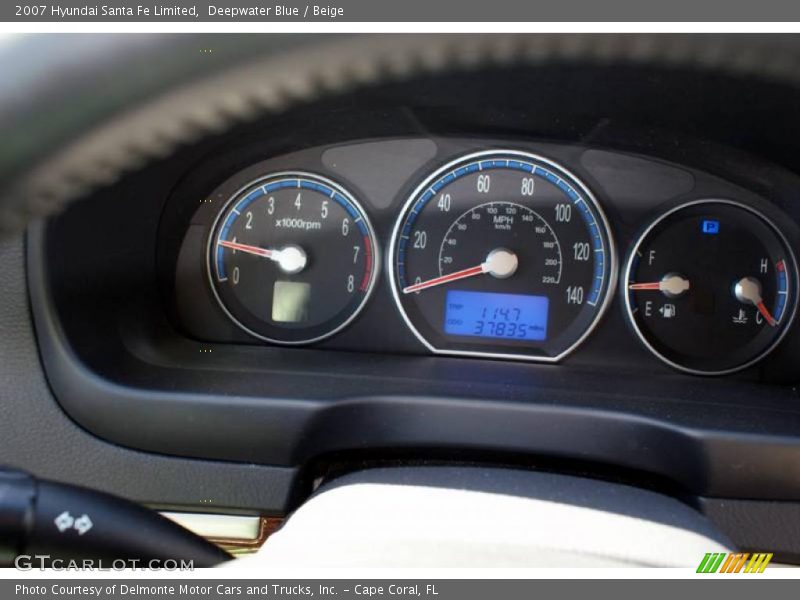 Deepwater Blue / Beige 2007 Hyundai Santa Fe Limited