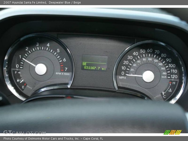 Deepwater Blue / Beige 2007 Hyundai Santa Fe Limited