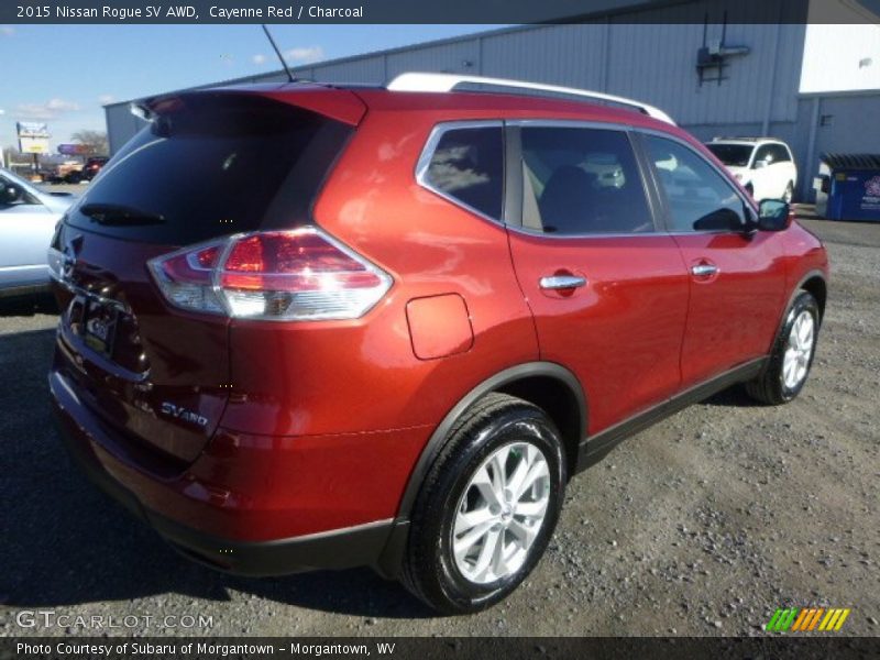 Cayenne Red / Charcoal 2015 Nissan Rogue SV AWD