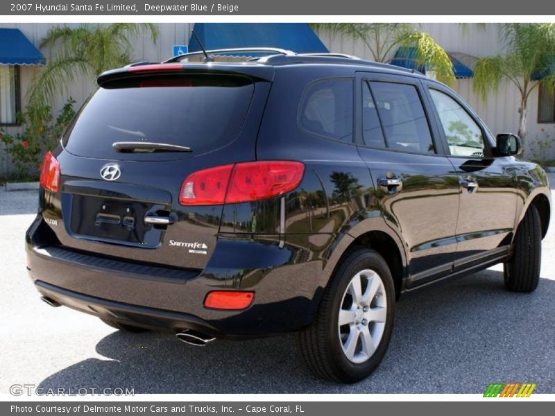 Deepwater Blue / Beige 2007 Hyundai Santa Fe Limited