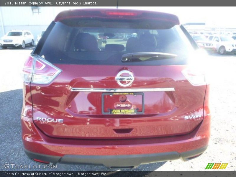 Cayenne Red / Charcoal 2015 Nissan Rogue SV AWD