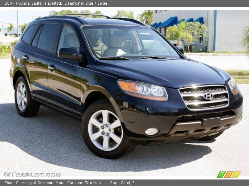 Deepwater Blue / Beige 2007 Hyundai Santa Fe Limited