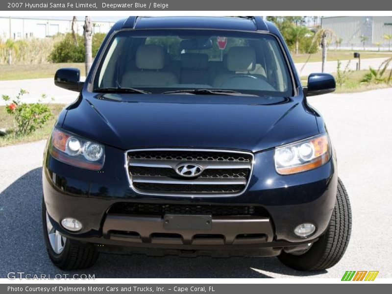 Deepwater Blue / Beige 2007 Hyundai Santa Fe Limited