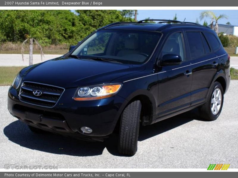 Deepwater Blue / Beige 2007 Hyundai Santa Fe Limited