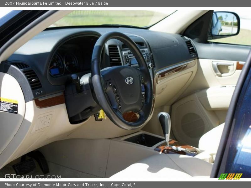 Deepwater Blue / Beige 2007 Hyundai Santa Fe Limited