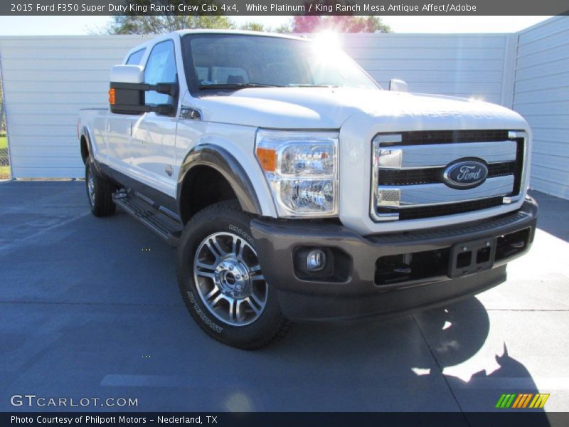 White Platinum / King Ranch Mesa Antique Affect/Adobe 2015 Ford F350 Super Duty King Ranch Crew Cab 4x4