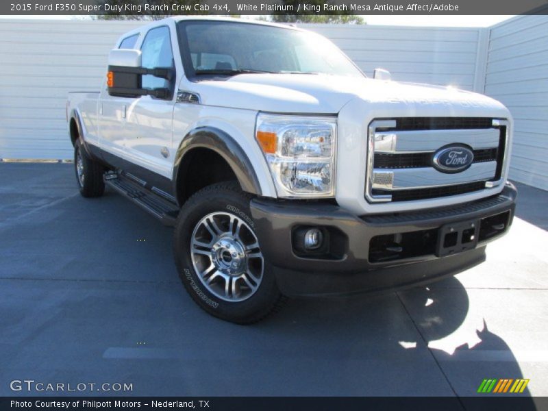 White Platinum / King Ranch Mesa Antique Affect/Adobe 2015 Ford F350 Super Duty King Ranch Crew Cab 4x4