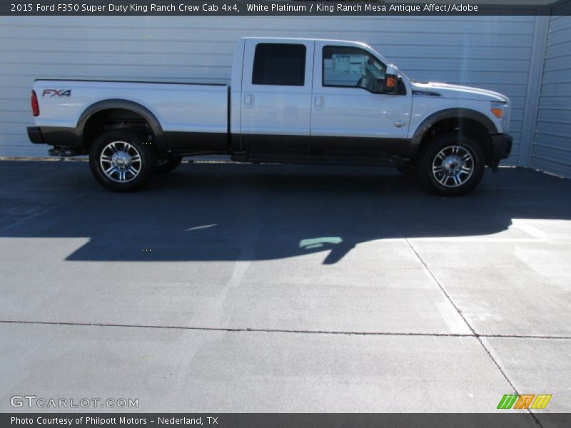 White Platinum / King Ranch Mesa Antique Affect/Adobe 2015 Ford F350 Super Duty King Ranch Crew Cab 4x4