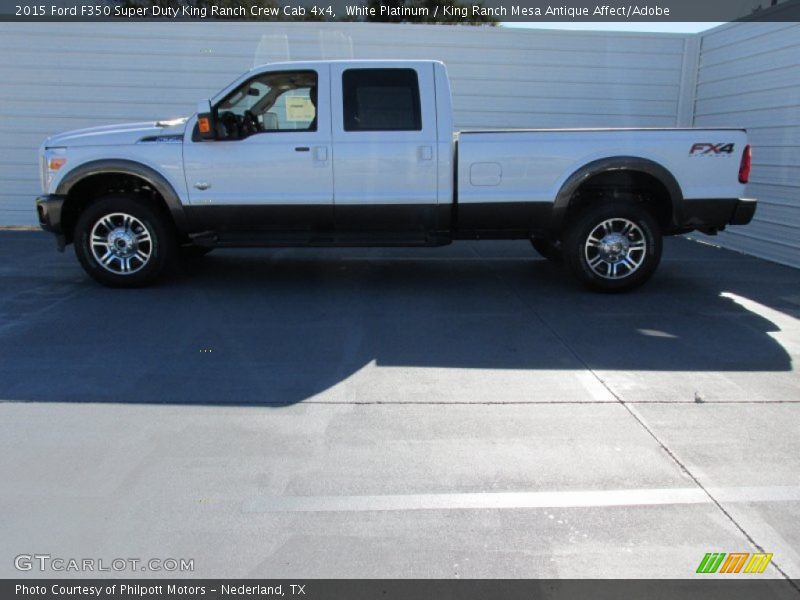 White Platinum / King Ranch Mesa Antique Affect/Adobe 2015 Ford F350 Super Duty King Ranch Crew Cab 4x4