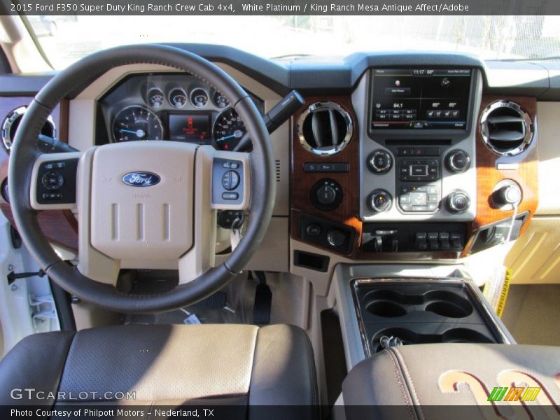 White Platinum / King Ranch Mesa Antique Affect/Adobe 2015 Ford F350 Super Duty King Ranch Crew Cab 4x4