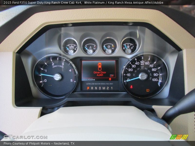 White Platinum / King Ranch Mesa Antique Affect/Adobe 2015 Ford F350 Super Duty King Ranch Crew Cab 4x4