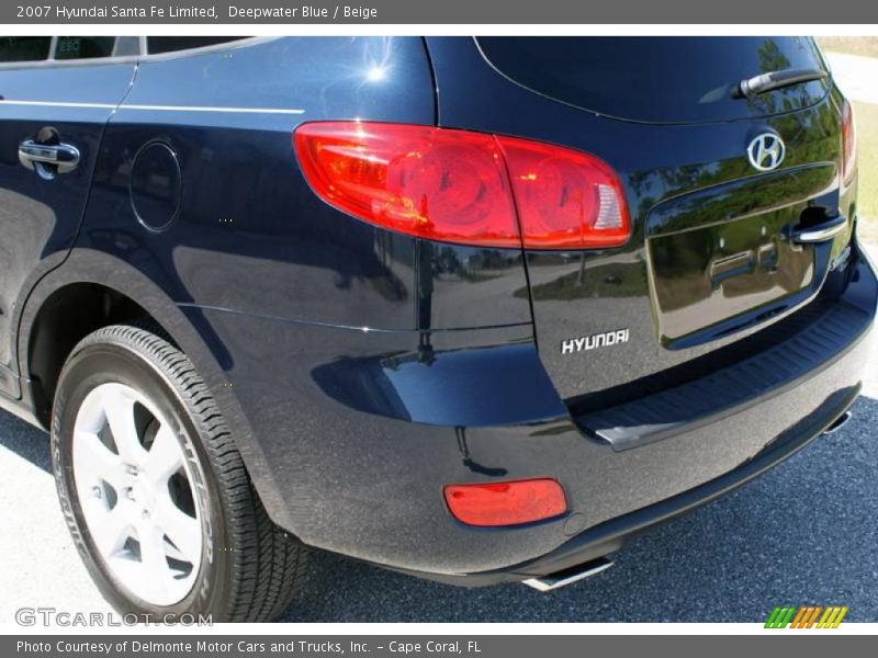 Deepwater Blue / Beige 2007 Hyundai Santa Fe Limited