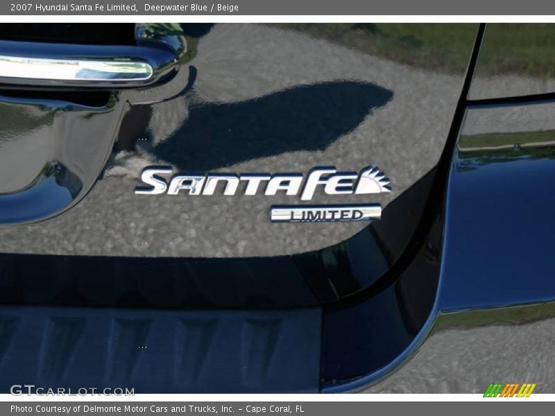 Deepwater Blue / Beige 2007 Hyundai Santa Fe Limited