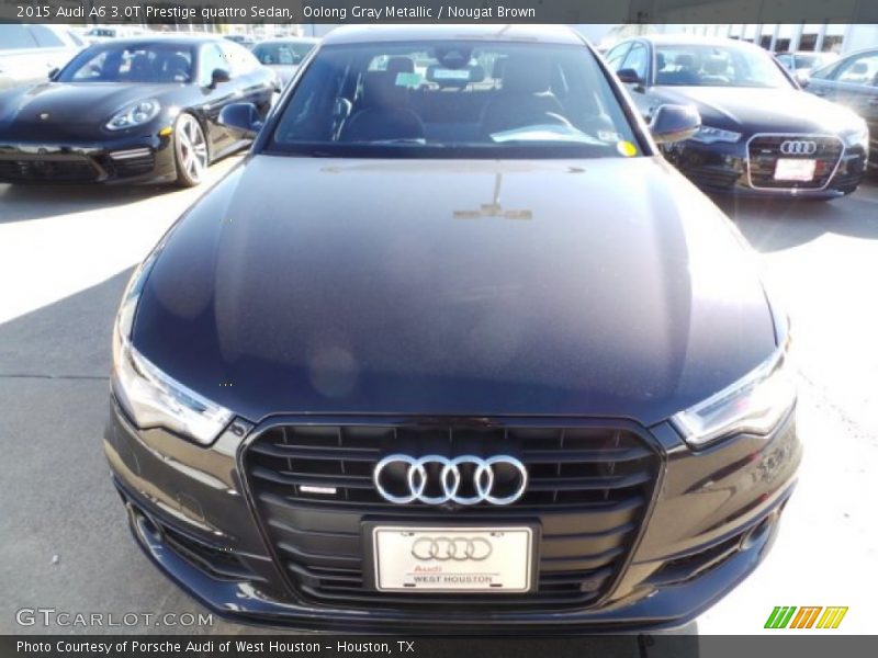 Oolong Gray Metallic / Nougat Brown 2015 Audi A6 3.0T Prestige quattro Sedan