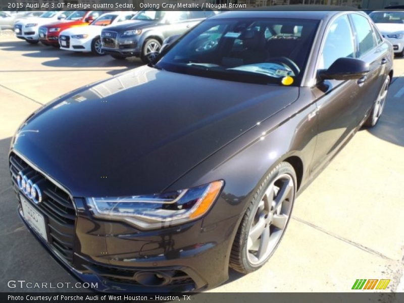 Oolong Gray Metallic / Nougat Brown 2015 Audi A6 3.0T Prestige quattro Sedan