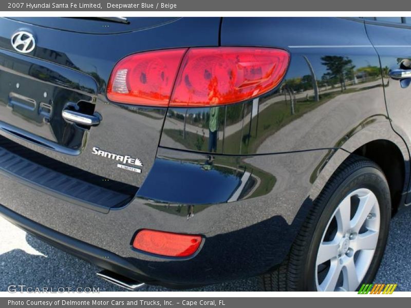 Deepwater Blue / Beige 2007 Hyundai Santa Fe Limited