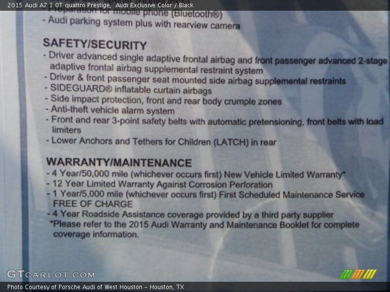 Audi Exclusive Color / Black 2015 Audi A7 3.0T quattro Prestige