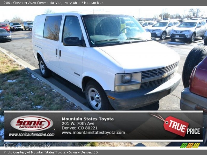 Ivory White / Medium Blue 2001 Chevrolet Astro Commercial Van