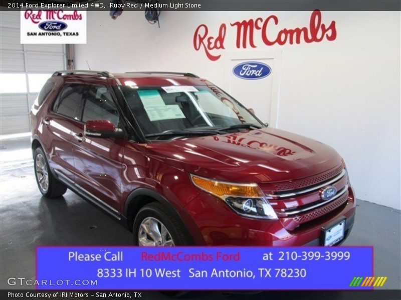 Ruby Red / Medium Light Stone 2014 Ford Explorer Limited 4WD