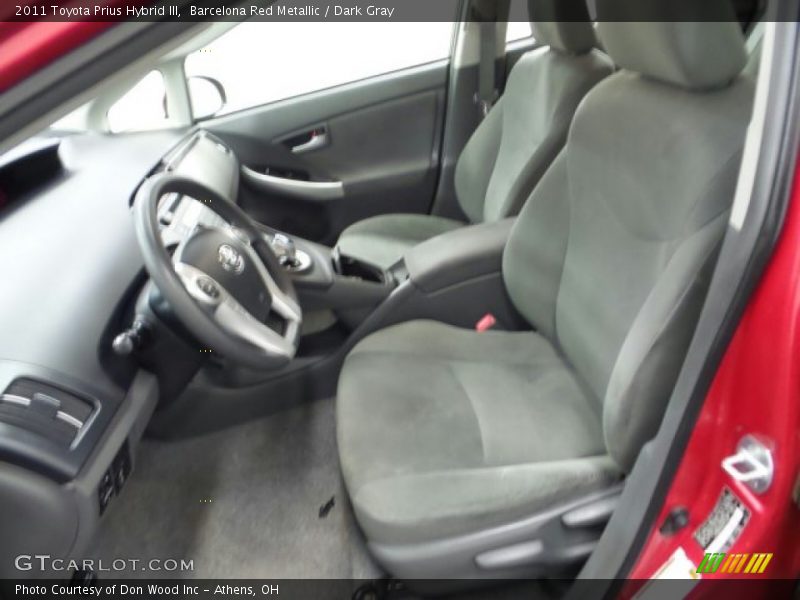 Barcelona Red Metallic / Dark Gray 2011 Toyota Prius Hybrid III
