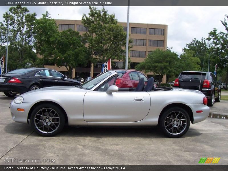 Sunlight Silver Metallic / Blue 2004 Mazda MX-5 Miata Roadster