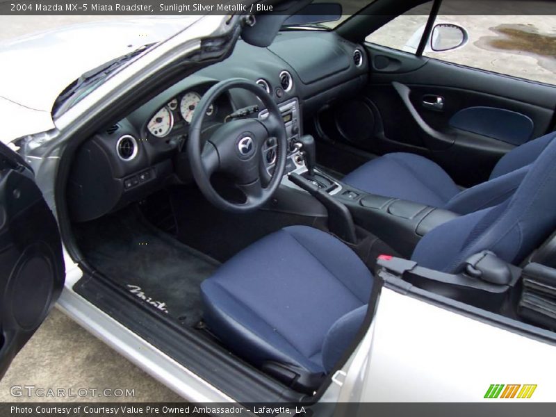 Sunlight Silver Metallic / Blue 2004 Mazda MX-5 Miata Roadster