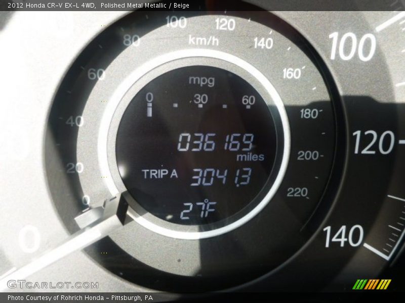 Polished Metal Metallic / Beige 2012 Honda CR-V EX-L 4WD