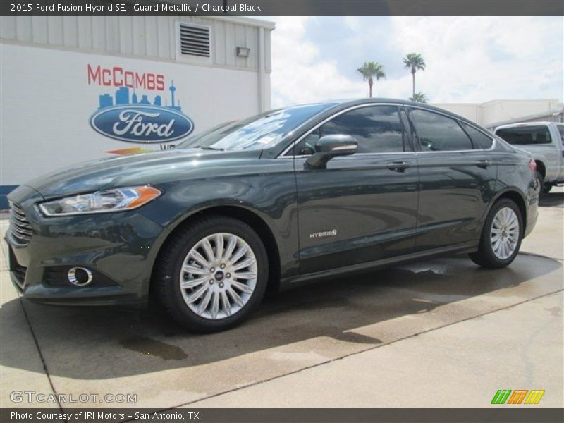 Guard Metallic / Charcoal Black 2015 Ford Fusion Hybrid SE
