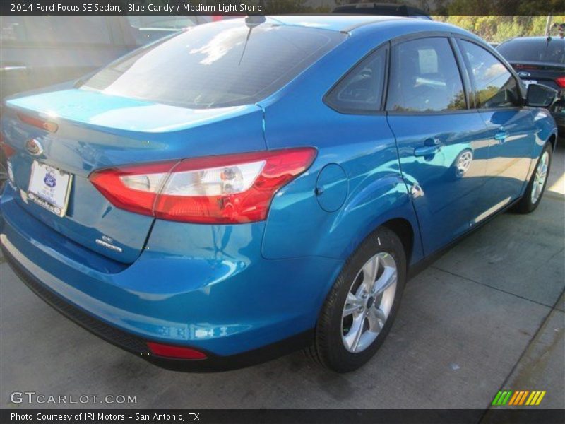 Blue Candy / Medium Light Stone 2014 Ford Focus SE Sedan