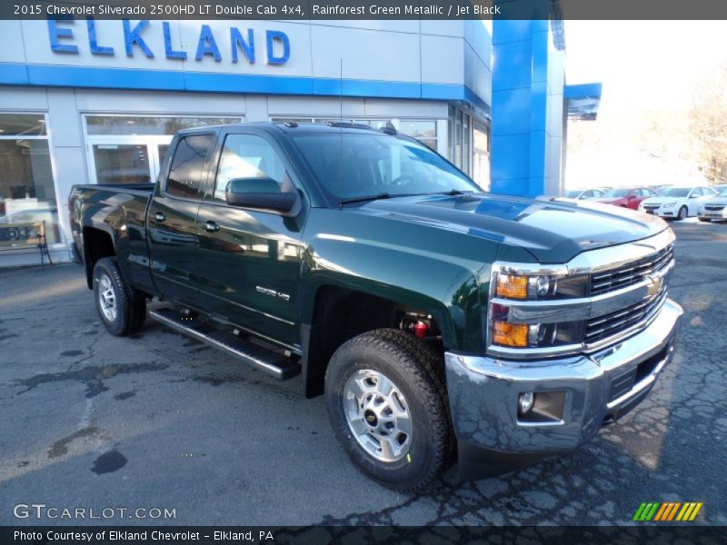 Rainforest Green Metallic / Jet Black 2015 Chevrolet Silverado 2500HD LT Double Cab 4x4