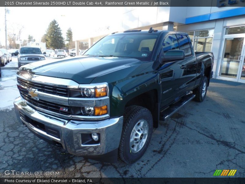 Rainforest Green Metallic / Jet Black 2015 Chevrolet Silverado 2500HD LT Double Cab 4x4
