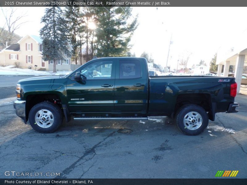 Rainforest Green Metallic / Jet Black 2015 Chevrolet Silverado 2500HD LT Double Cab 4x4