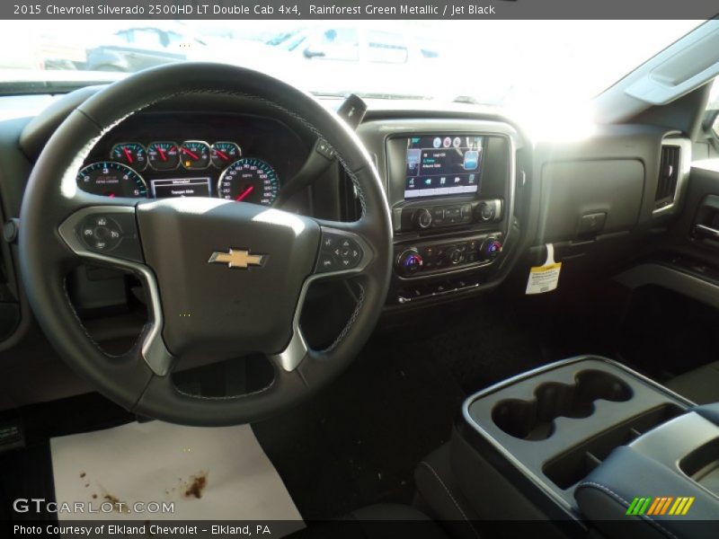 Rainforest Green Metallic / Jet Black 2015 Chevrolet Silverado 2500HD LT Double Cab 4x4