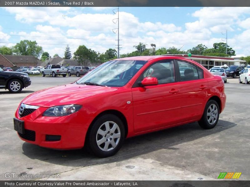 True Red / Black 2007 Mazda MAZDA3 i Sedan