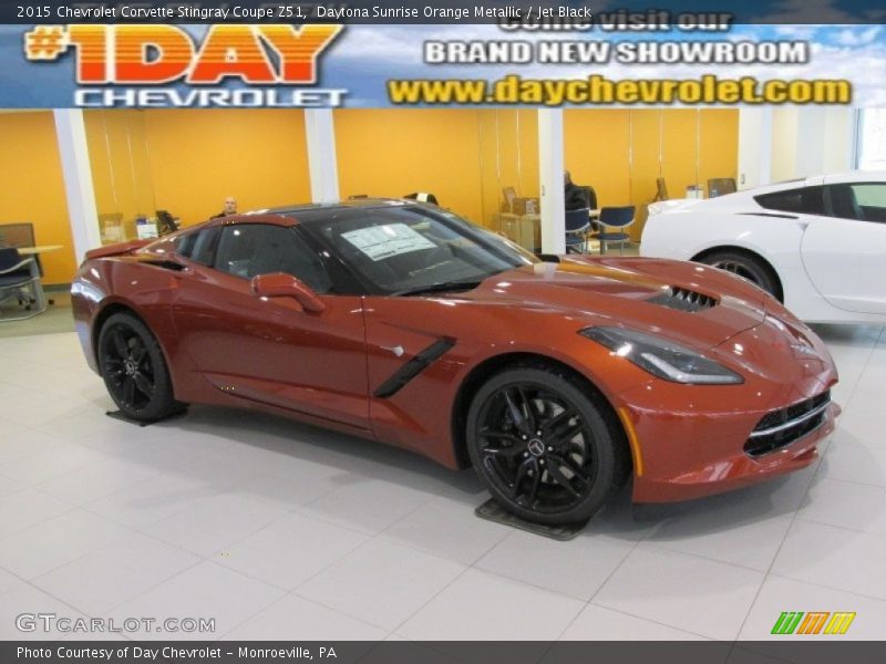 Daytona Sunrise Orange Metallic / Jet Black 2015 Chevrolet Corvette Stingray Coupe Z51