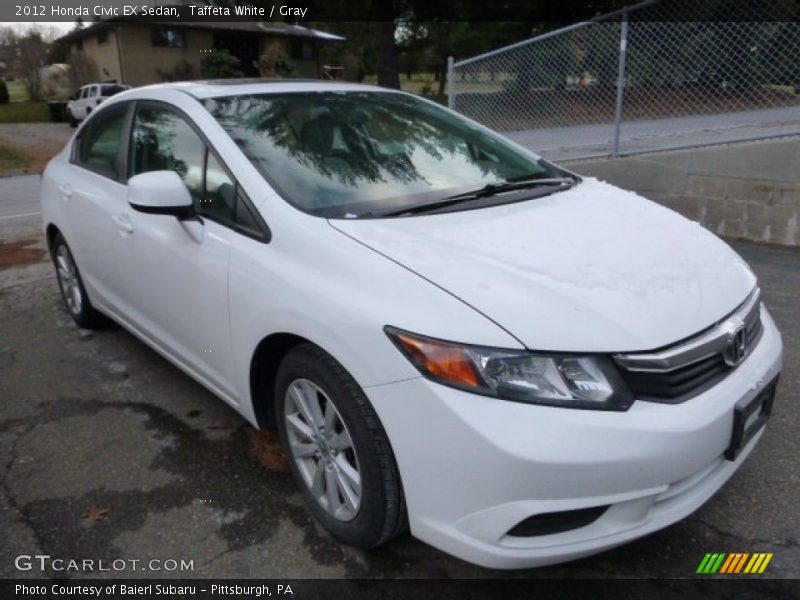 Taffeta White / Gray 2012 Honda Civic EX Sedan