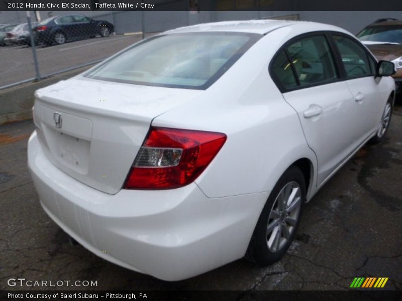 Taffeta White / Gray 2012 Honda Civic EX Sedan