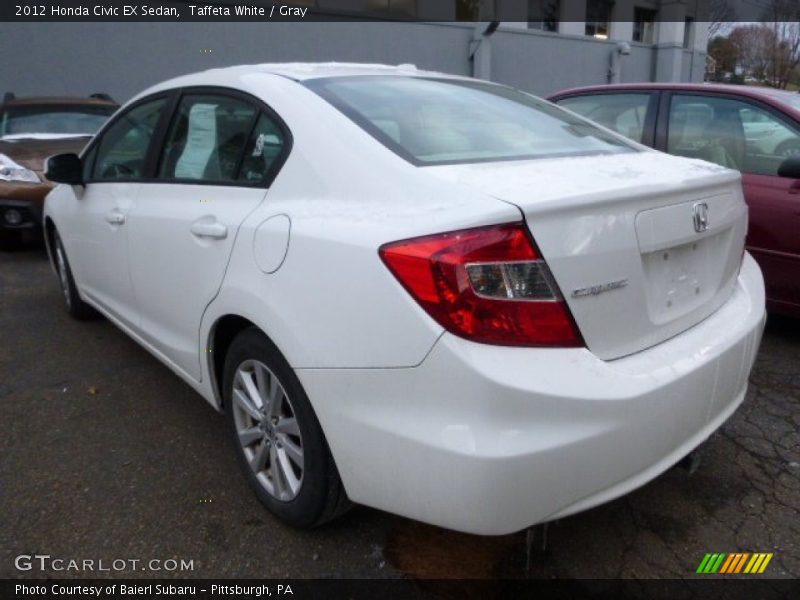 Taffeta White / Gray 2012 Honda Civic EX Sedan