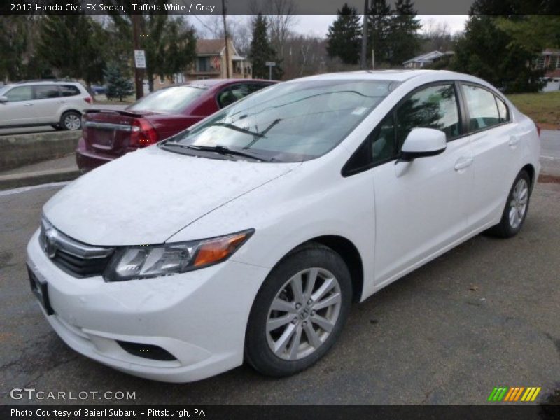 Taffeta White / Gray 2012 Honda Civic EX Sedan