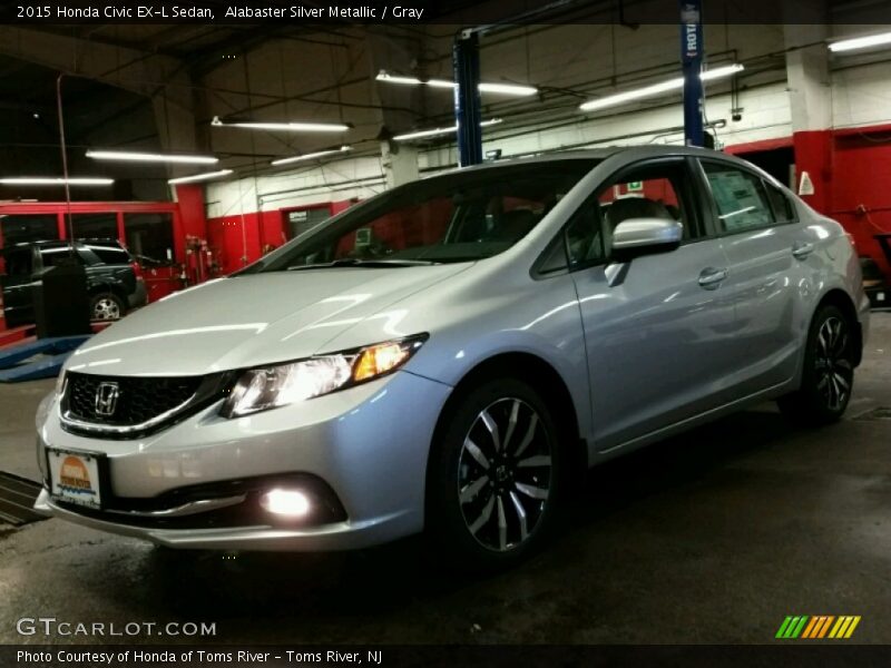 Alabaster Silver Metallic / Gray 2015 Honda Civic EX-L Sedan