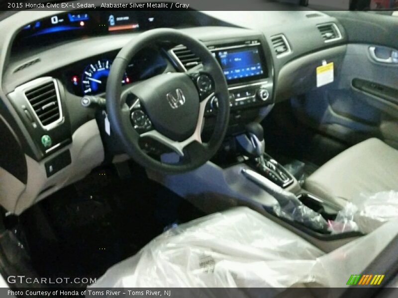 Alabaster Silver Metallic / Gray 2015 Honda Civic EX-L Sedan