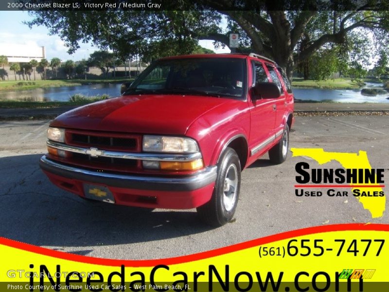 Victory Red / Medium Gray 2000 Chevrolet Blazer LS