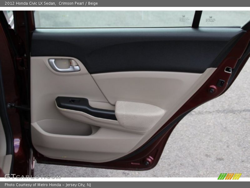 Crimson Pearl / Beige 2012 Honda Civic LX Sedan