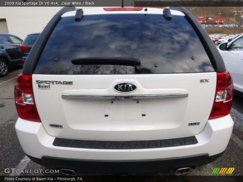 Clear White / Black 2009 Kia Sportage EX V6 4x4
