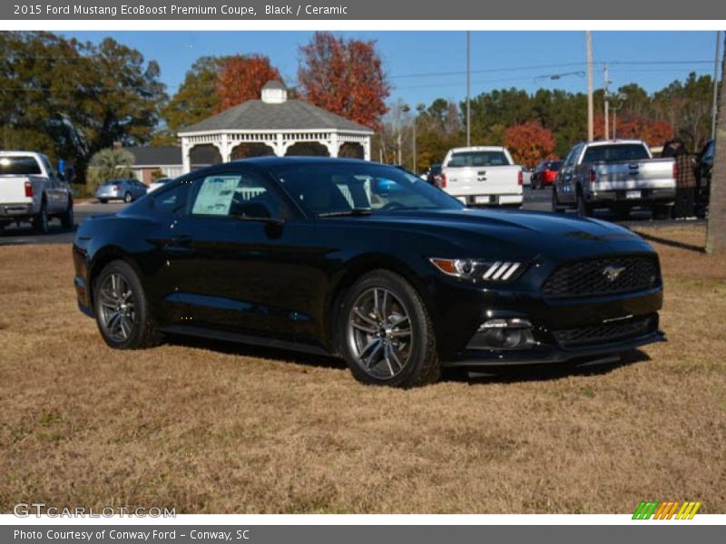 Black / Ceramic 2015 Ford Mustang EcoBoost Premium Coupe