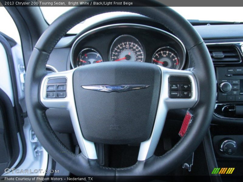 Bright White / Black/Light Frost Beige 2013 Chrysler 200 Touring Sedan