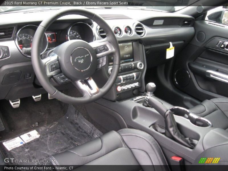 Black / Ebony Recaro Sport Seats 2015 Ford Mustang GT Premium Coupe